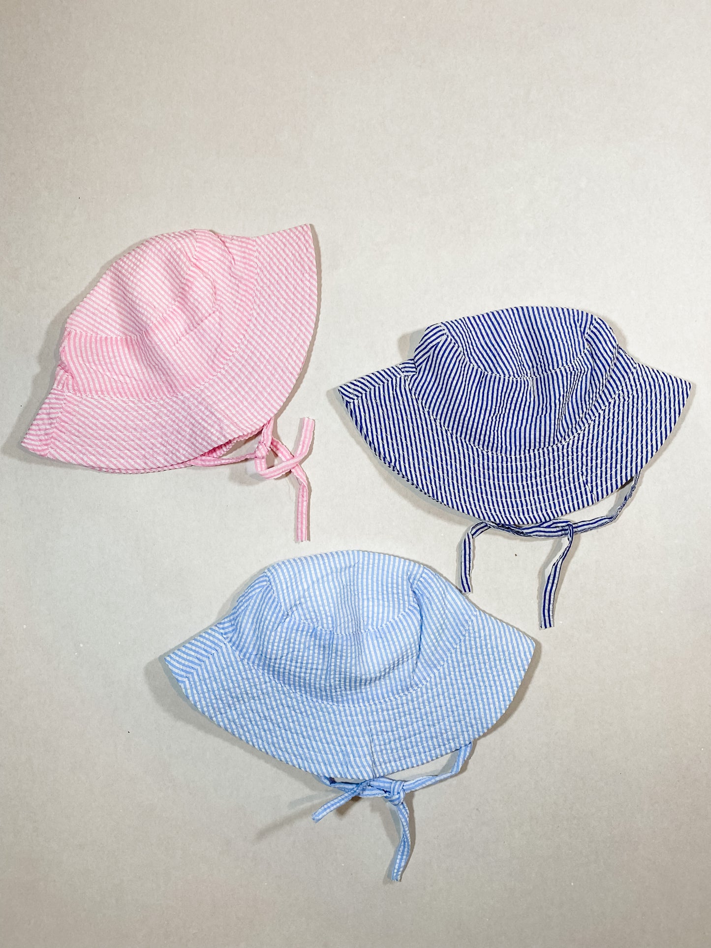 Kids Seersucker Sun Hat