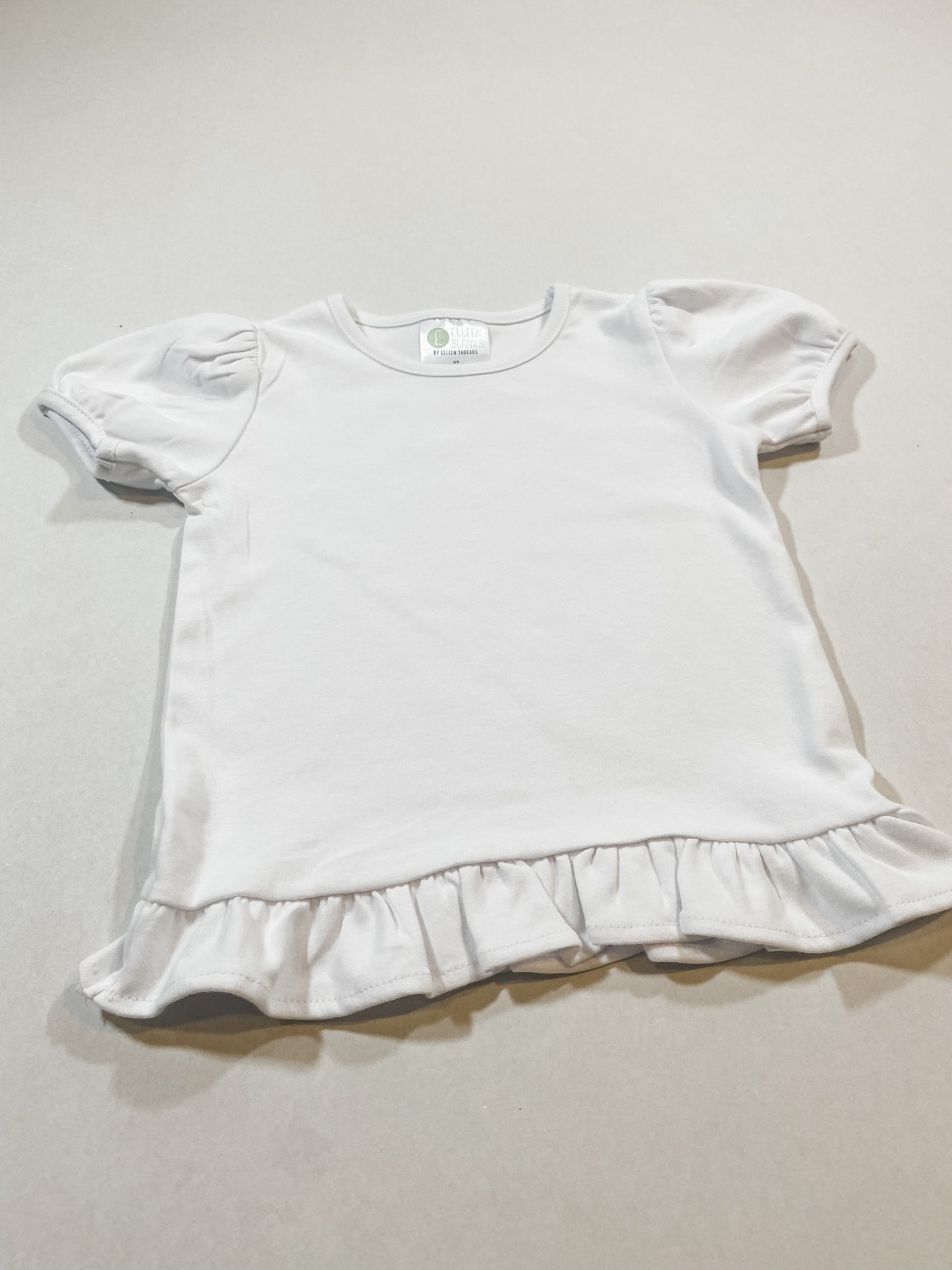 Girls Short Sleeve Ruffle Shirt