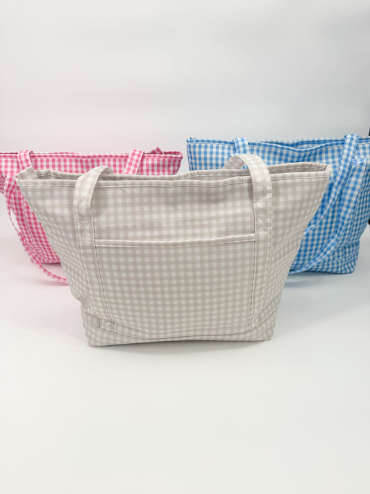 On The Go Gingham Tote Bag