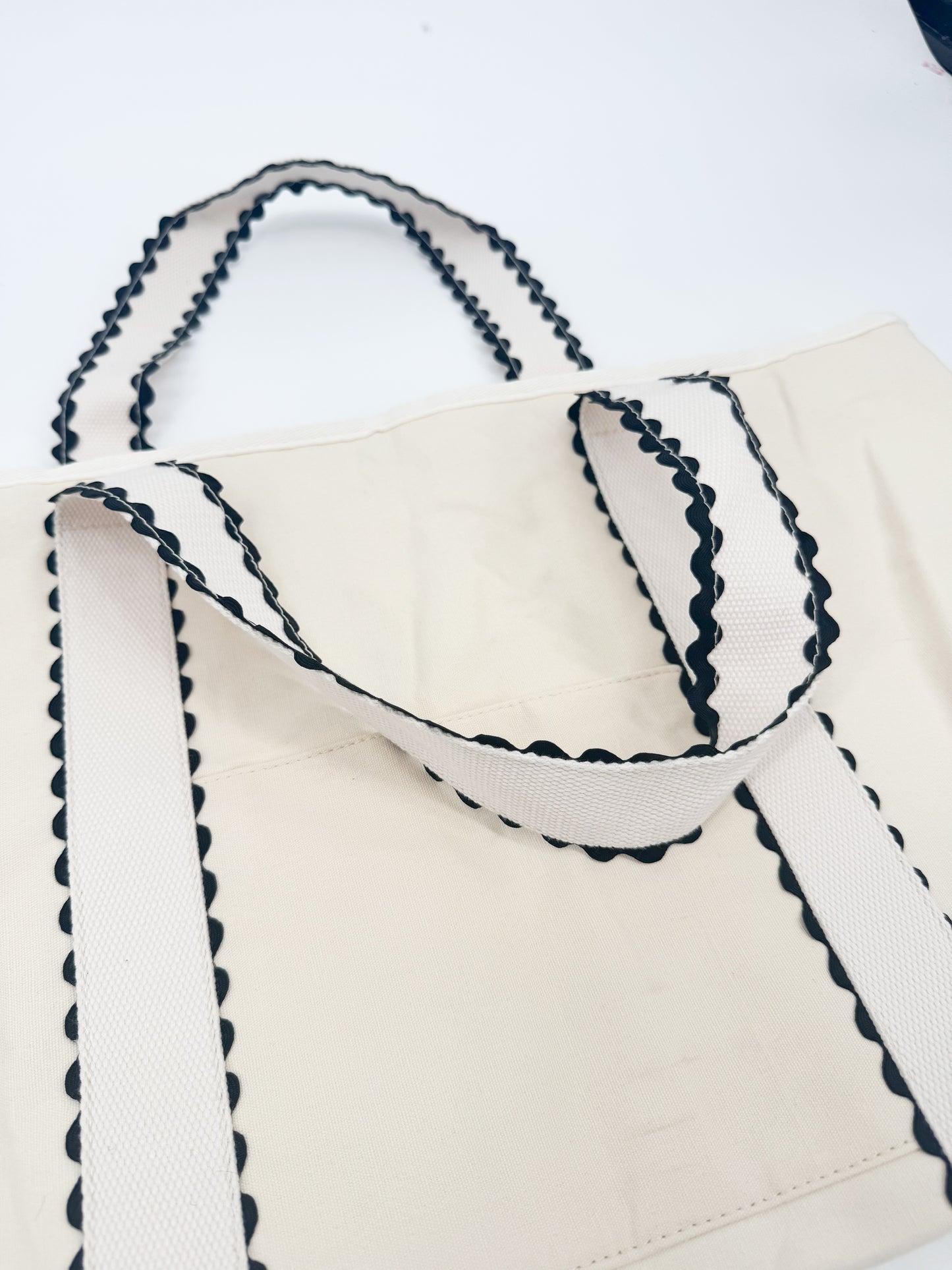Ric Rac Scallop Canvas Tote Bag