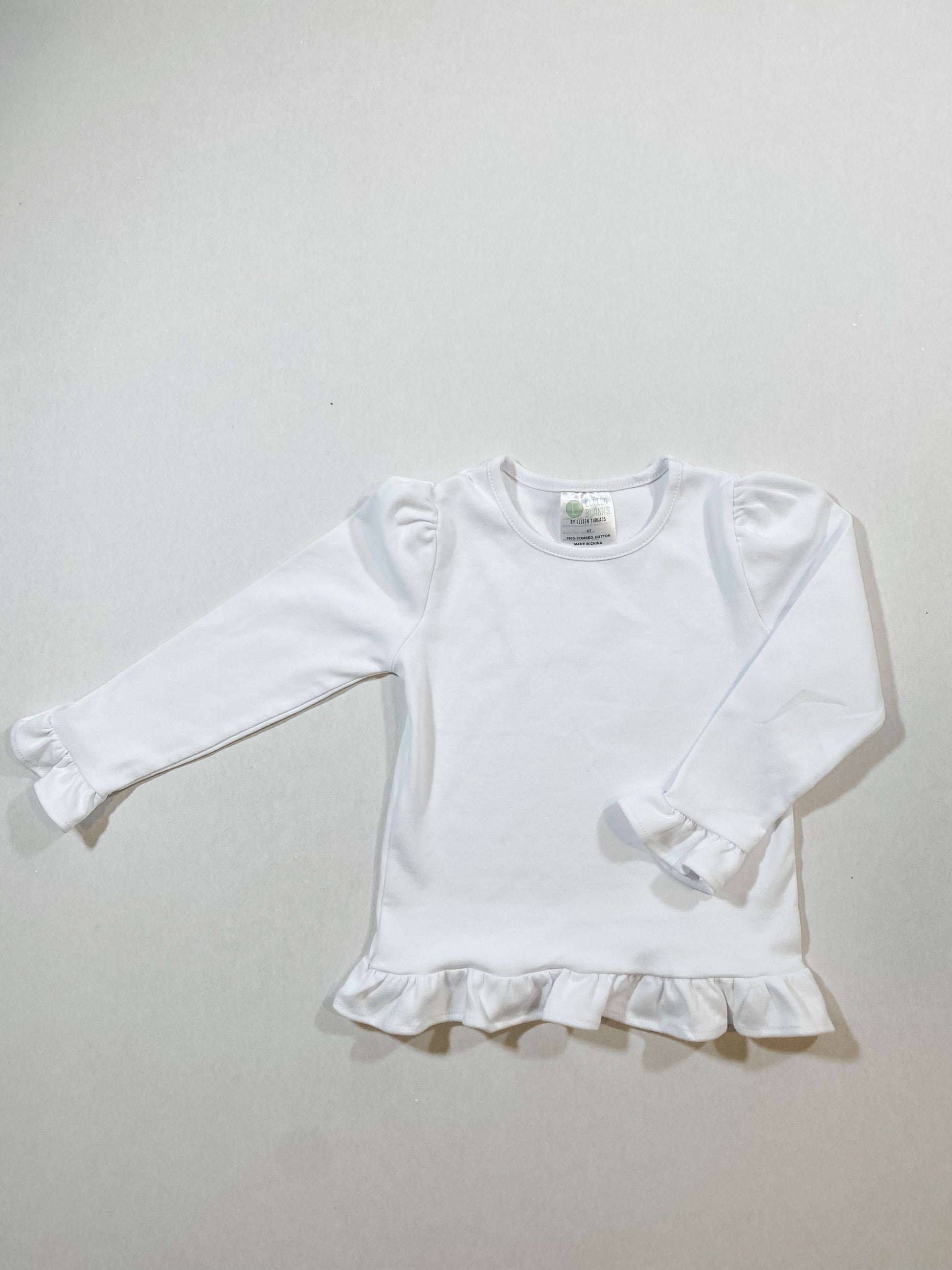 Girl's Long Sleeve Ruffle Shirt (Youth) - ARB Blanks